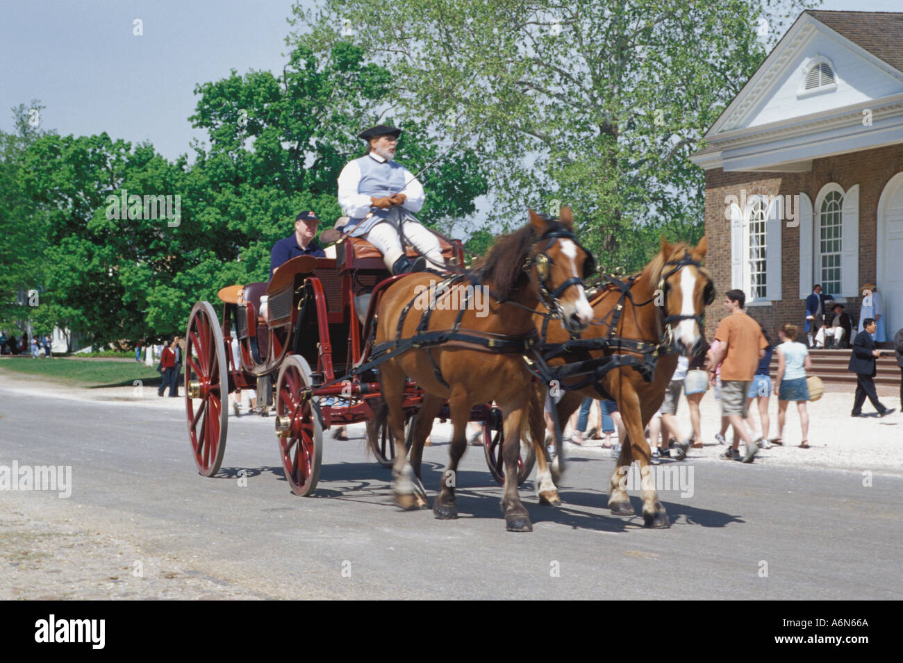 Carro trainato da cavalli, Colonial Williamsburg, Virginia Foto Stock