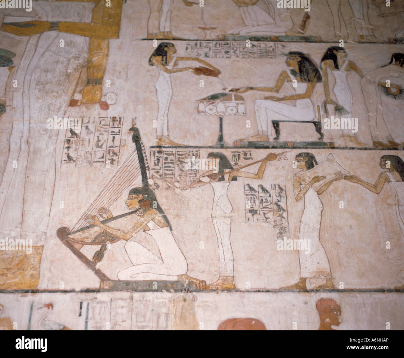 Pitture Murali nella tomba di Rehunire Rekhmire Valle dei nobili Tebe UNESCO World Heritage Site Egitto Nord Africa Foto Stock