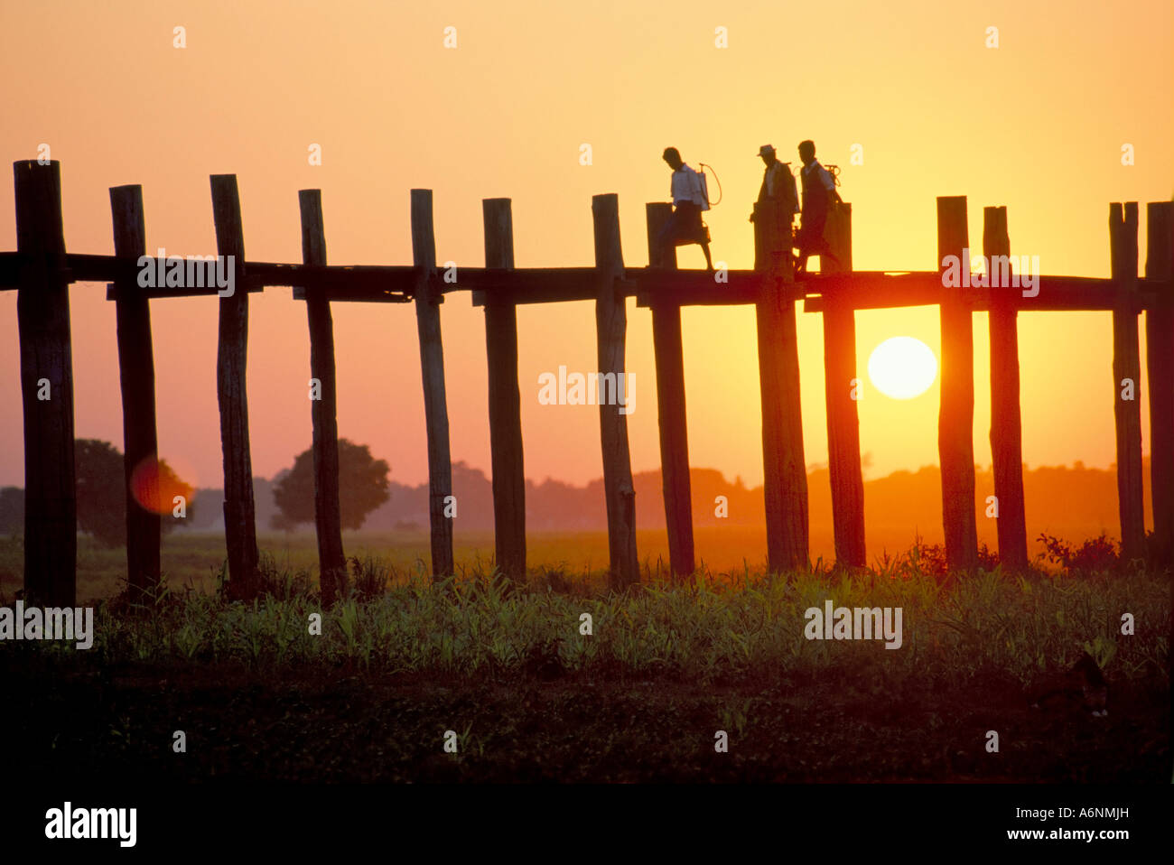 U Bain bridge Amarapura MYANMAR Birmania Asia Foto Stock