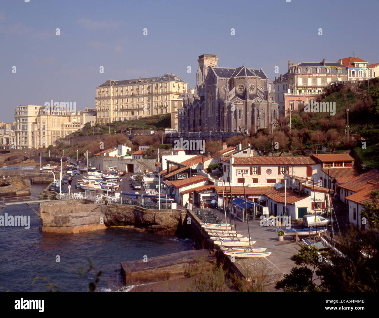 Francia Pays Basque Biarritz Port des Pêcheurs pescatori s Harbour Foto Stock