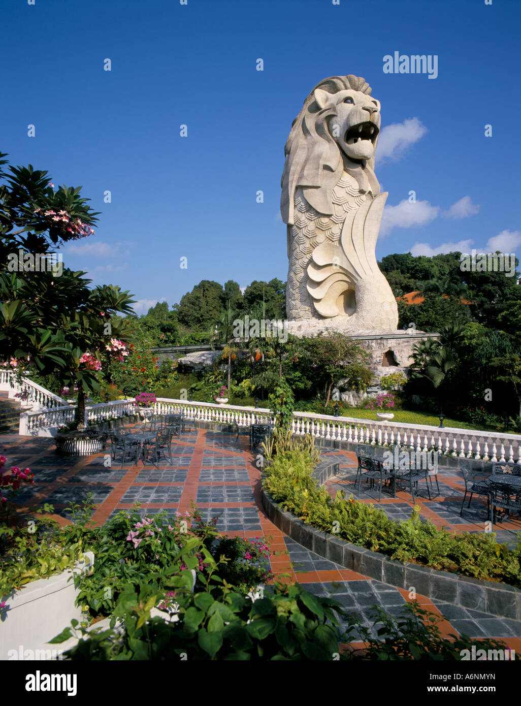Merlion l'Isola di Sentosa Singapore Asia del sud-est asiatico Foto Stock