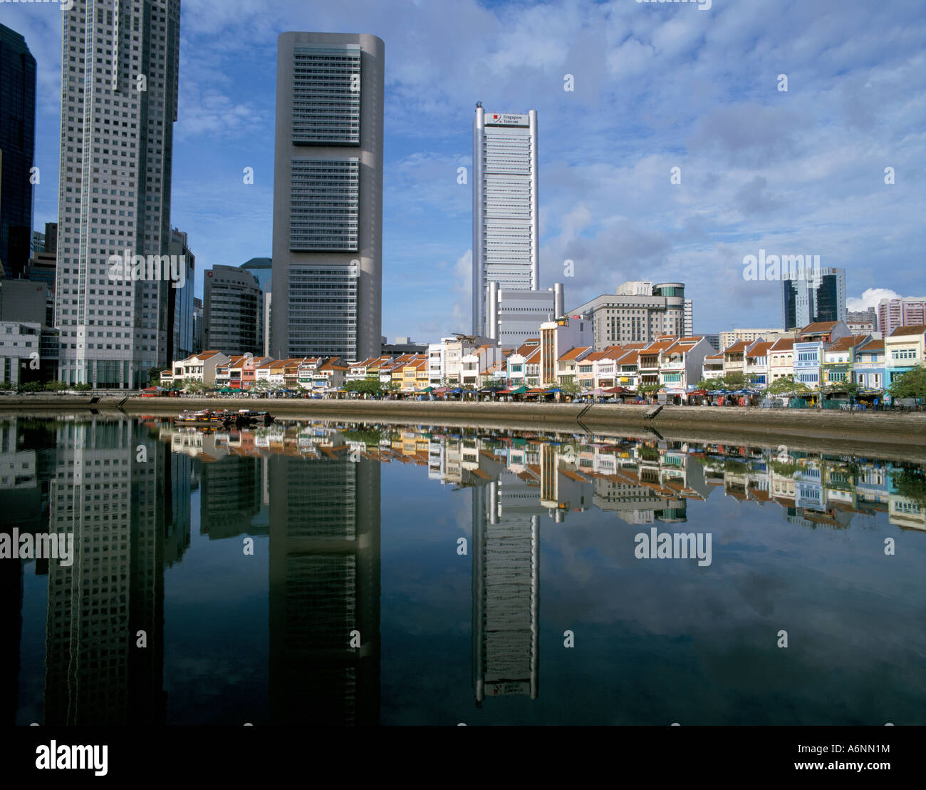 Boat Quay Singapore Asia del sud-est asiatico Foto Stock