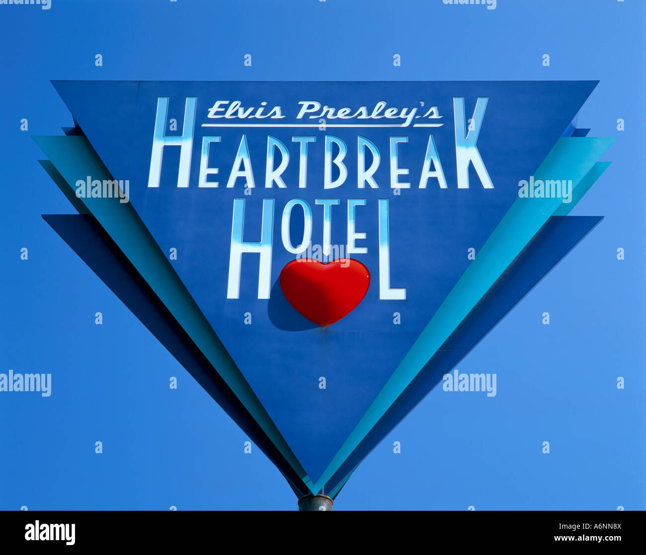 Elvis Presley s Heartbreak Hotel segno Memphis, Tennessee, Stati Uniti d'America Nord America Foto Stock