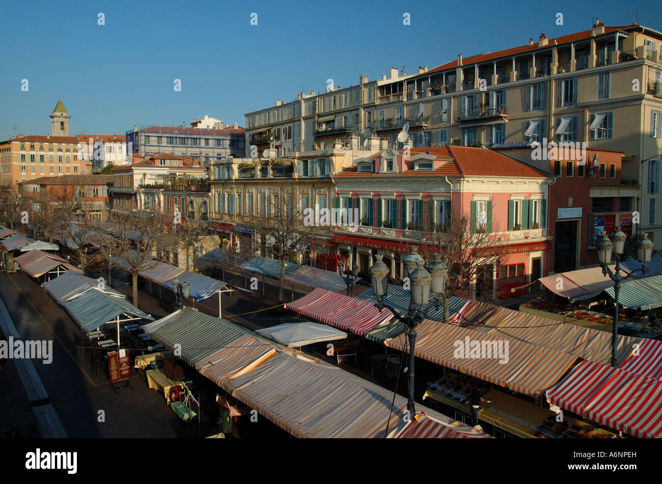 Bel mercato di prima mattina, Francia Foto Stock