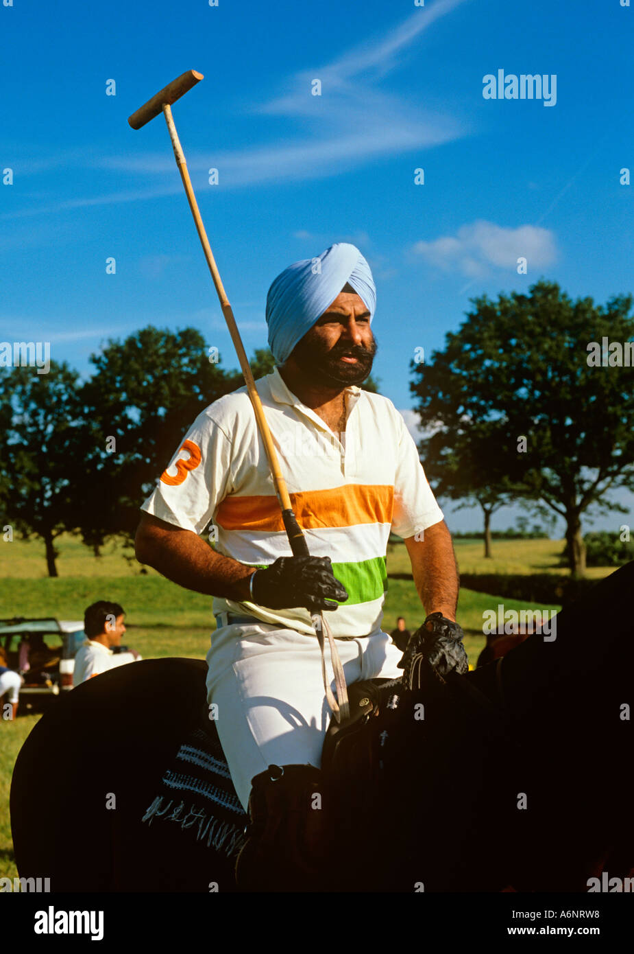 Sport Polo lettore Sikh nell esercito indiano Team Foto Stock