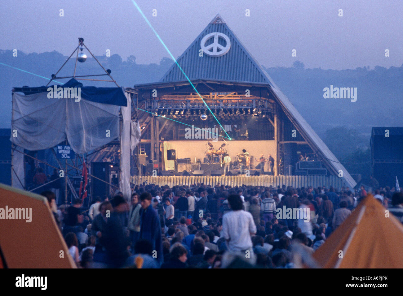 La fase della piramide a Glastonbury Festival durante una performance Pilton Somerset REGNO UNITO Europa Foto Stock