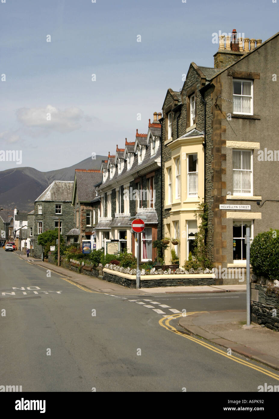 Vista lungo la strada Hellvellyn Keswick Cumbria Regno Unito Foto Stock