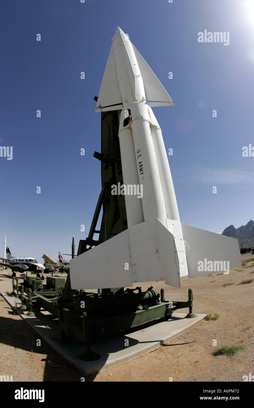 Nike hercules missile, White Sands missile range museum, Nuovo Messico, Stati Uniti d'America Foto Stock