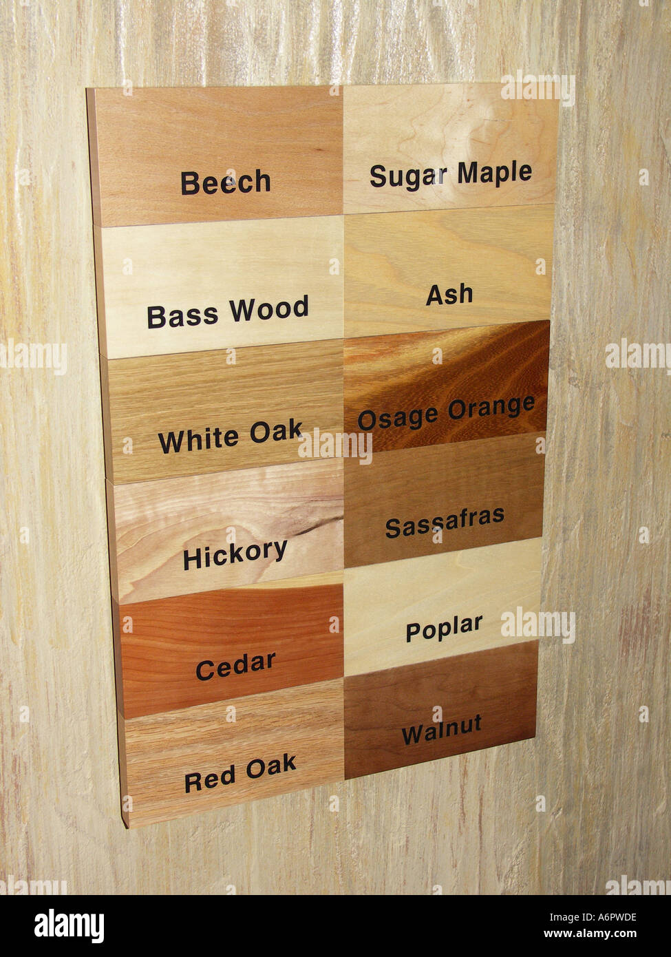 Tipi di legno Foto stock - Alamy