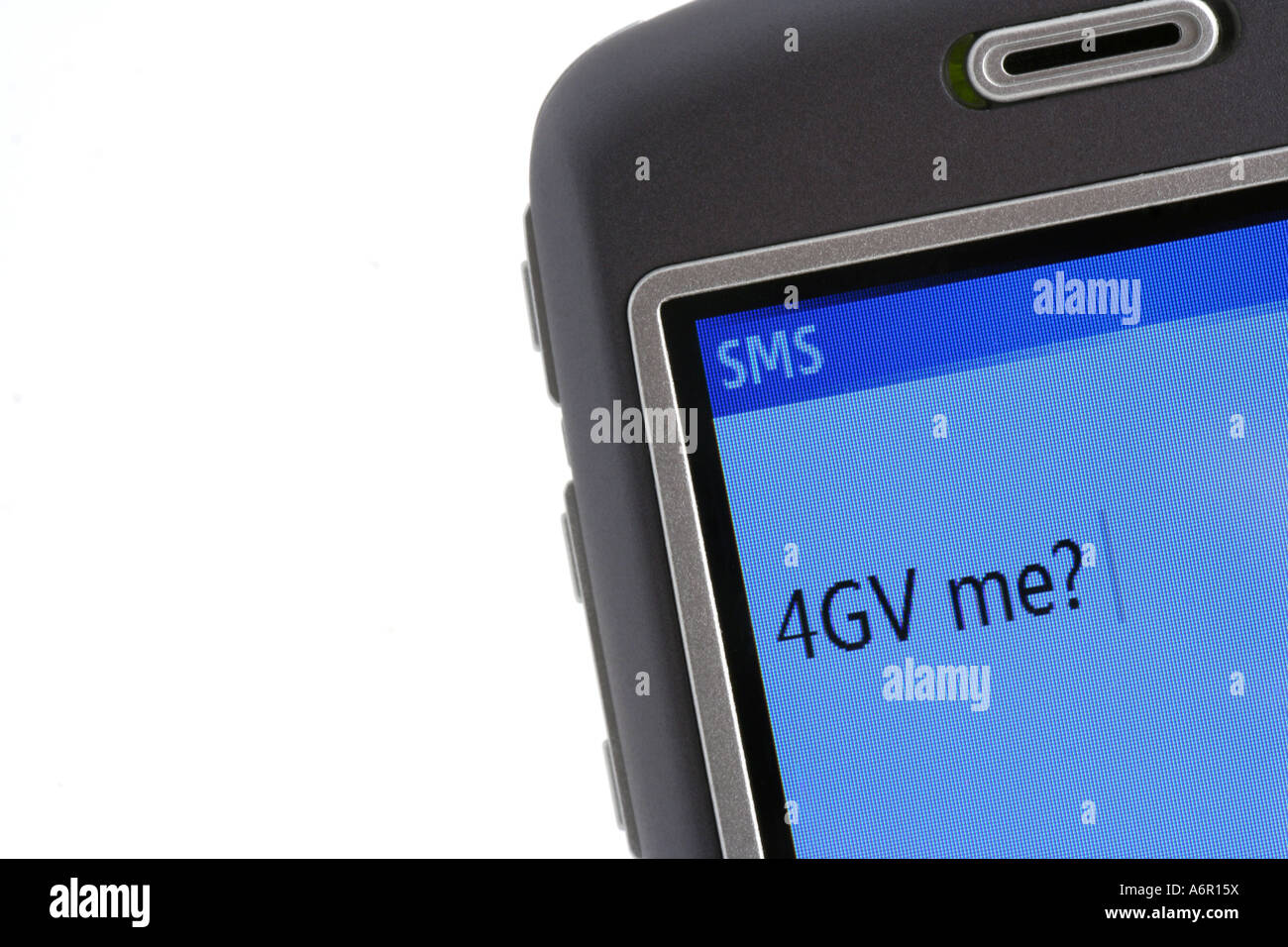 Messaggio di testo - "4GV me?". Foto Stock