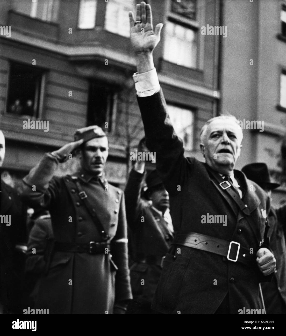 Kvaternik, Slavko 25.8.1878 - 8.6.1947, croato officer & politico, comandante del croato forze armate 1941 - 1942, durante una Foto Stock