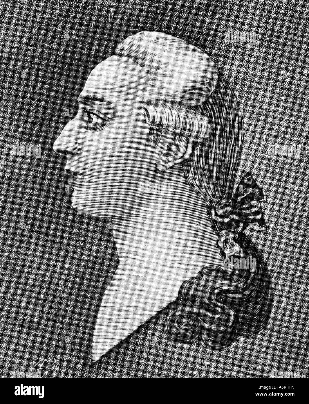 Casanova, Giacomo, 2.4.1725 - 4.6.1798, avventuriero italiano e autore/scrittore, ritratto, side-faccia, dopo la verniciatura, dal suo brothe Foto Stock