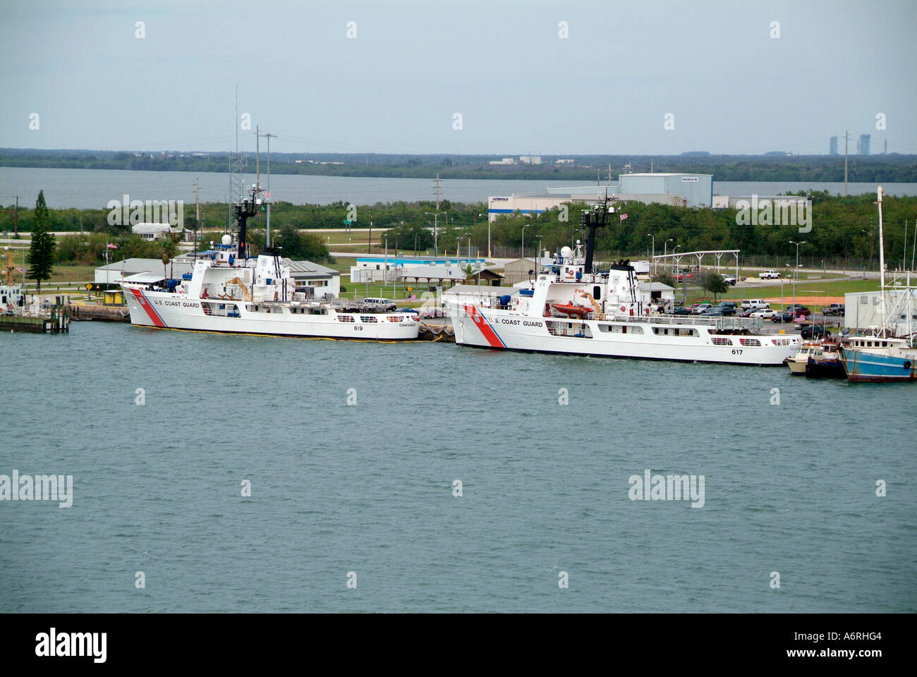 Guardia costiera navi in porto Cape Canaveral Florida Foto Stock
