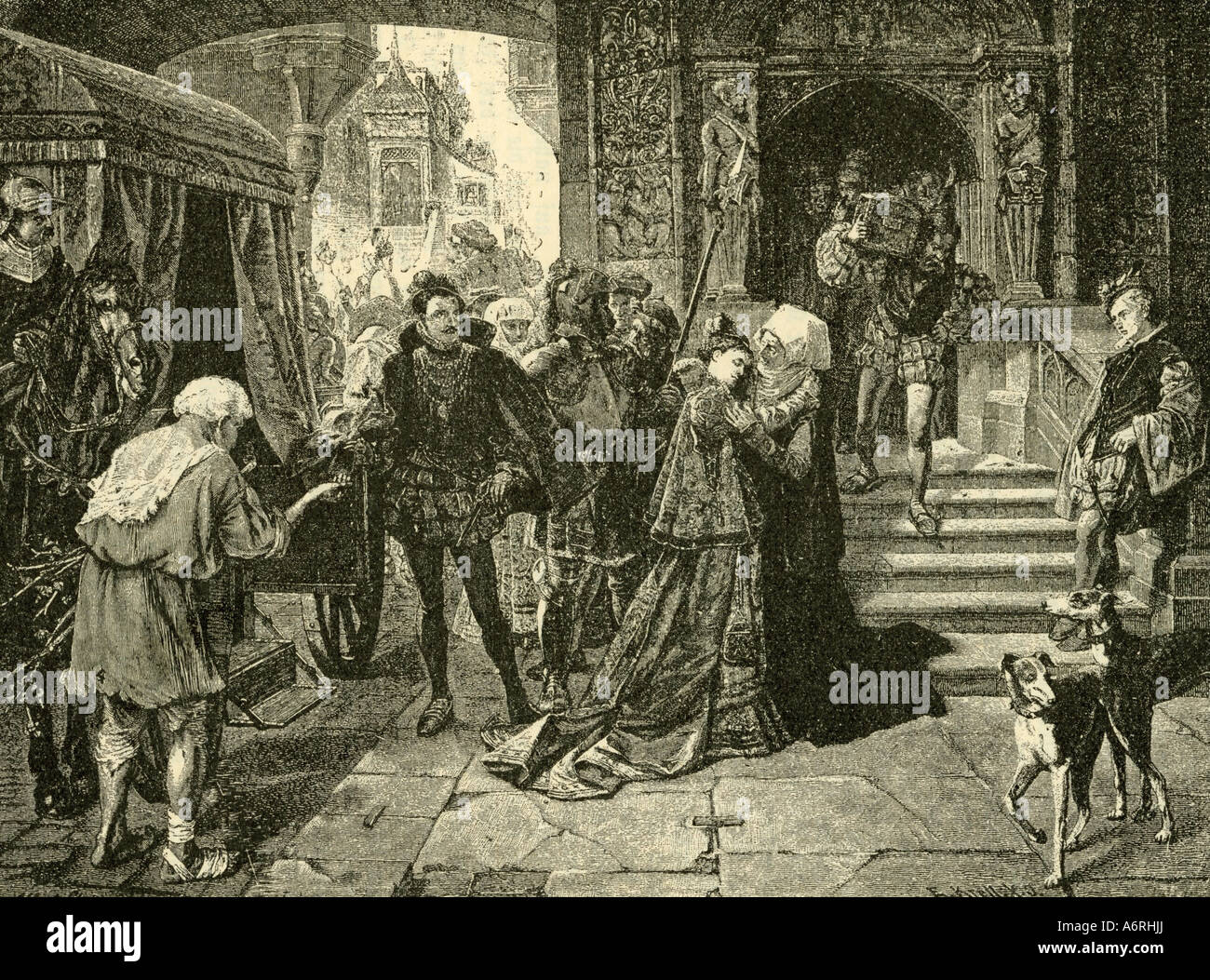 Welser, filippino, 1527 - 24. 4.1580, addio da Augsburg, emgraving da E. Krell dopo la verniciatura da Alber Schröder, XIX sec. Foto Stock