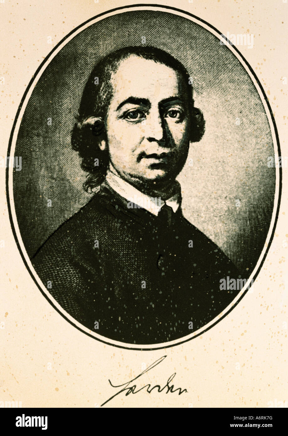 Herder, Johann Gottfried, 25.8.1744 - 18.12.1803, autore tedesco / scrittore e filosofo, ritratto, dopo Graff, ovale, Foto Stock