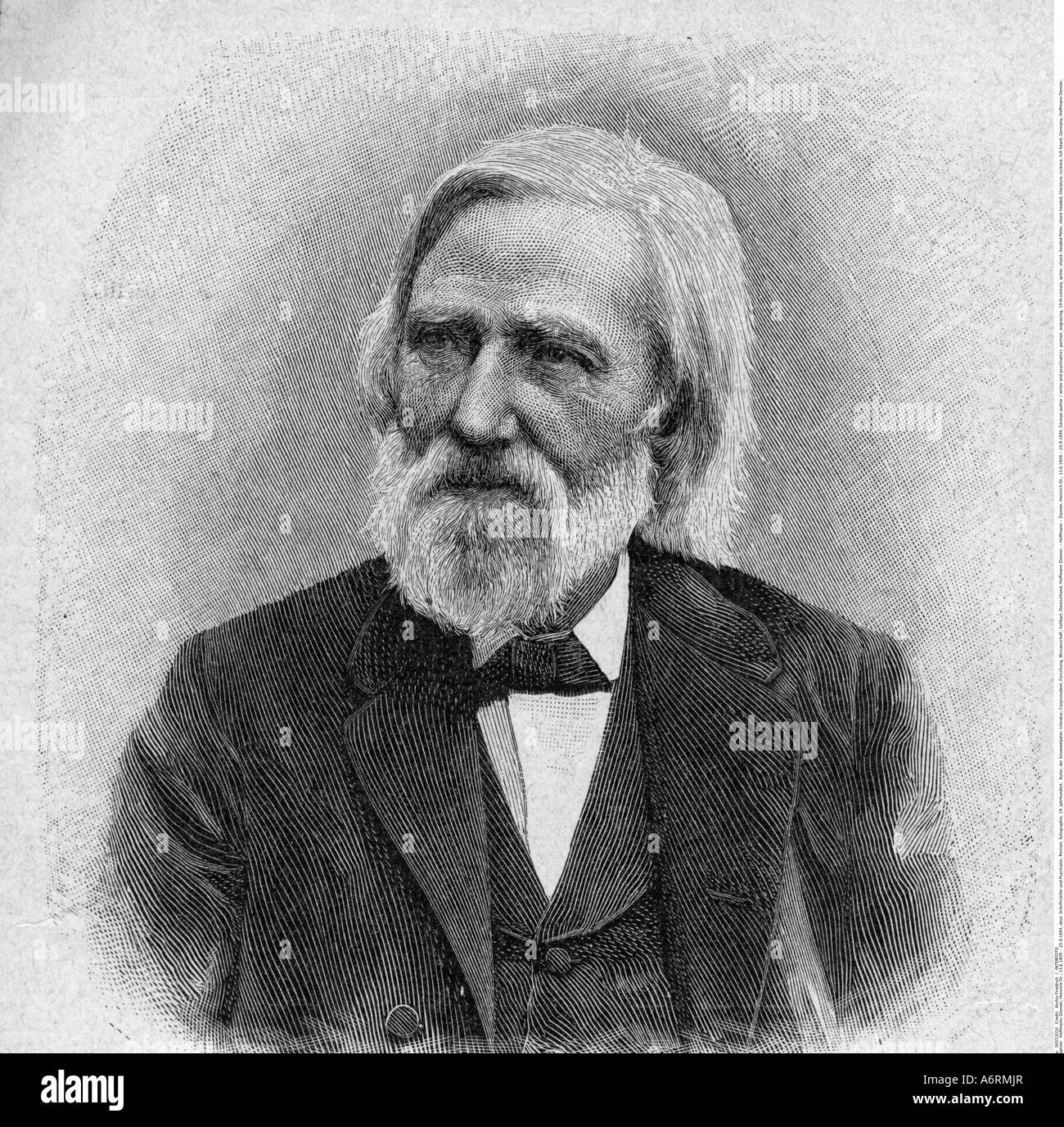 Hoffmann - Donner, Heinrich Dr., 13.6.1809 - 20.9.1894, autore tedesco / scrittore e psichiatra, ritratto, incisione del XIX centu Foto Stock