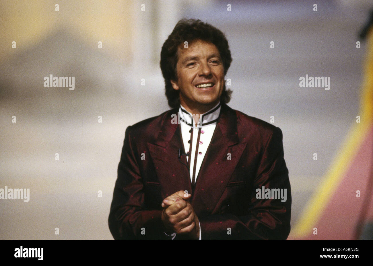 'Michael Schanze, * 15.1.1947, tedesco moderatore, in TV Show 'Mehr Zeit für Kinder', BRD, ca. 1990, tv, spettacolo TV, televisione, ha Foto Stock