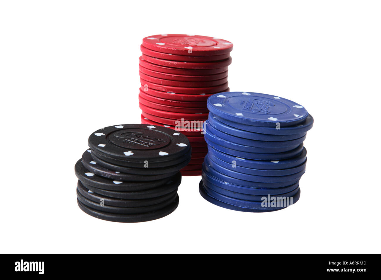 Pile di Poker chips Foto Stock