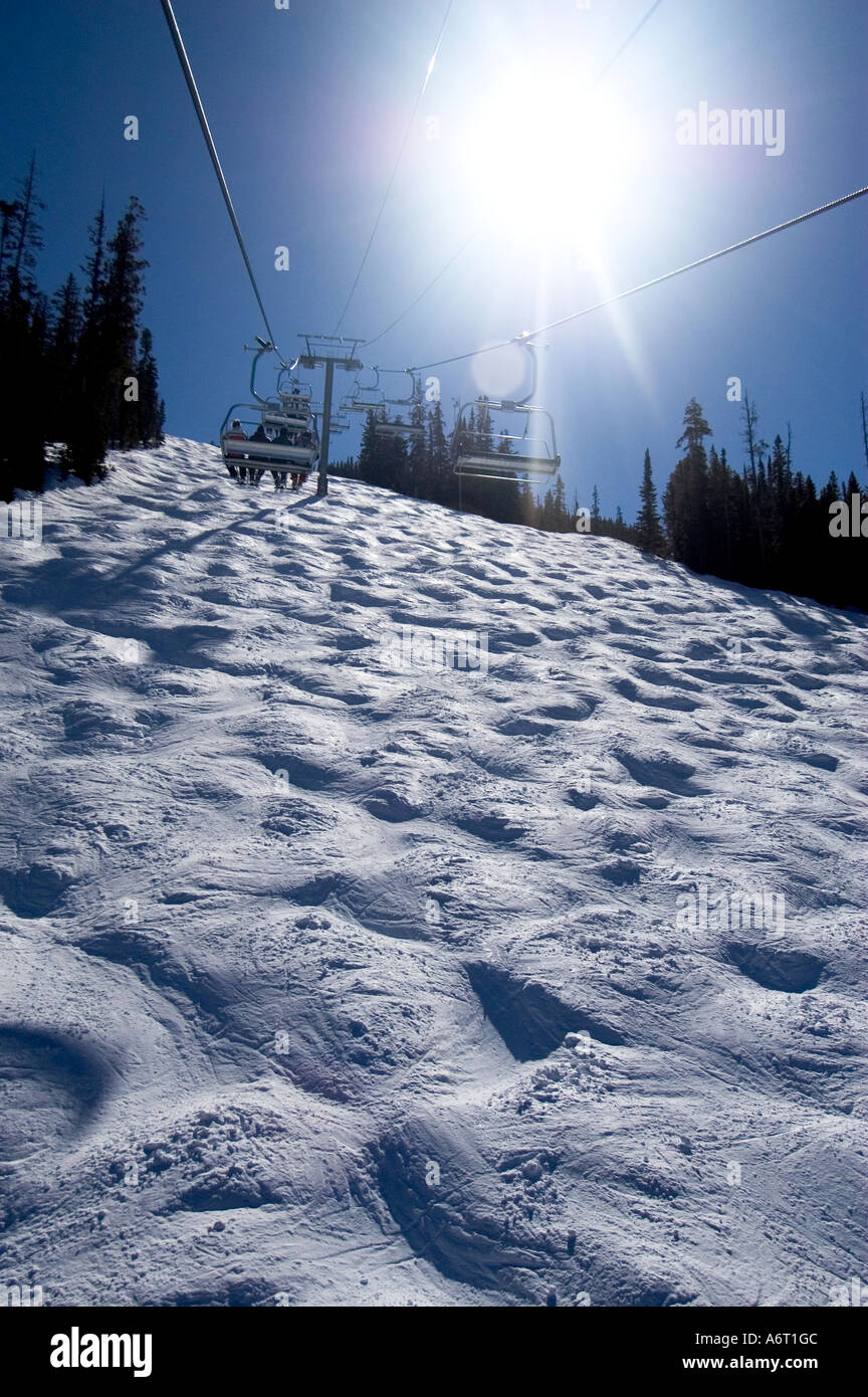 Doppio black diamond ski run Beavercreek Colorado Foto Stock