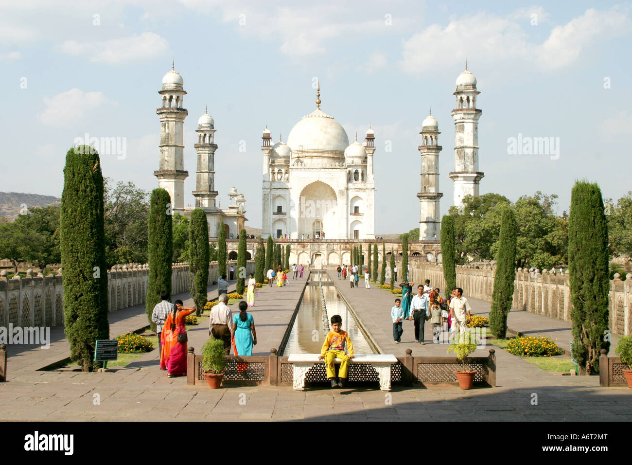 Il Bibi-Ka-Moschea Maqbara a Aurangabad nello Stato di Maharashtra, India. Foto Stock