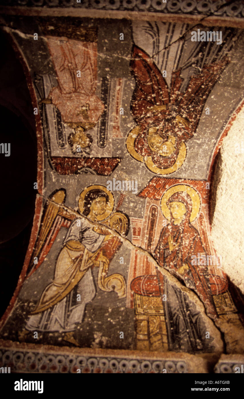 Dipinti antichi di Goreme open air museum, Cappadocia, Turchia Foto Stock