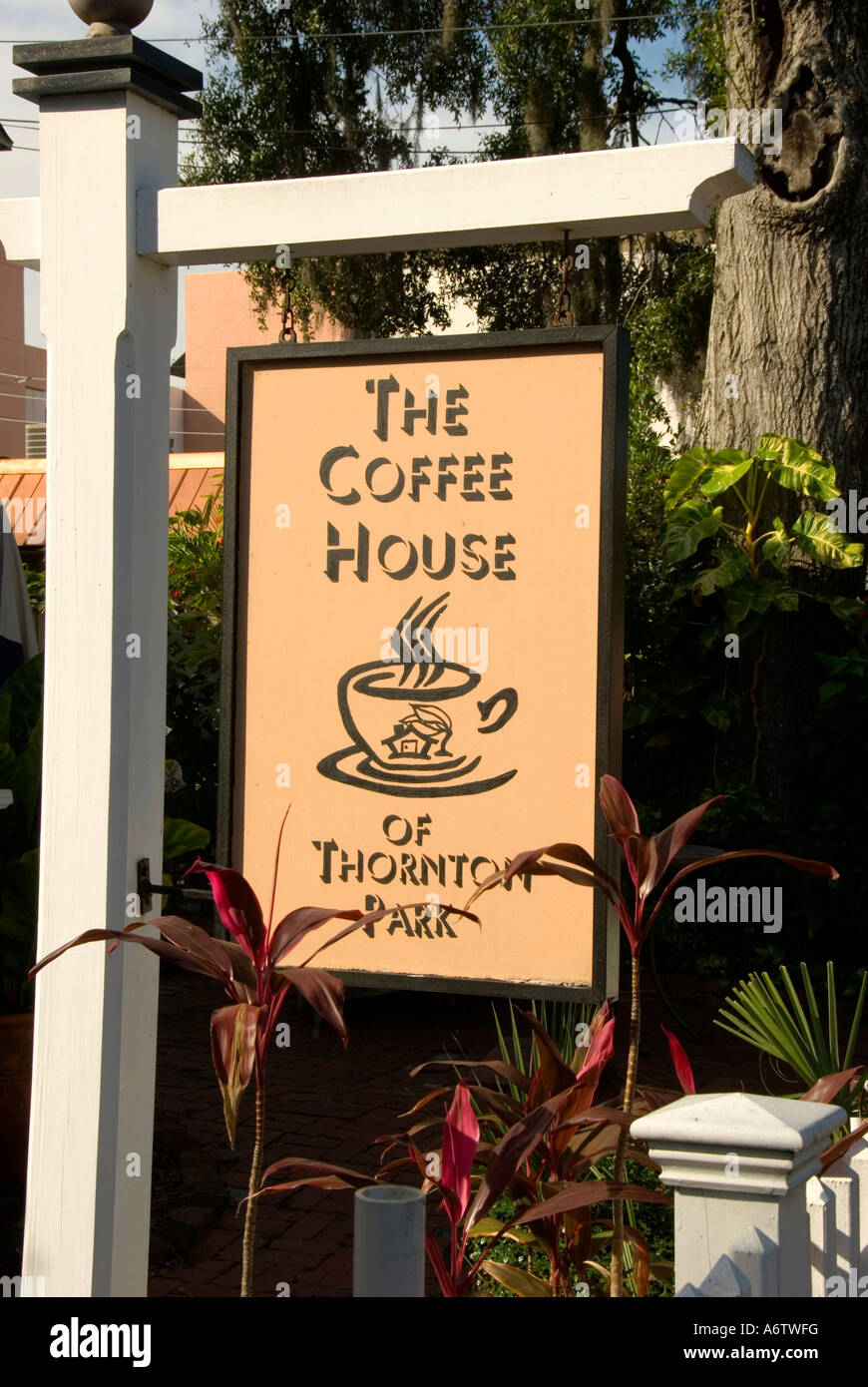 Orlando Florida fl downtown Thornton Park coffee house Foto Stock