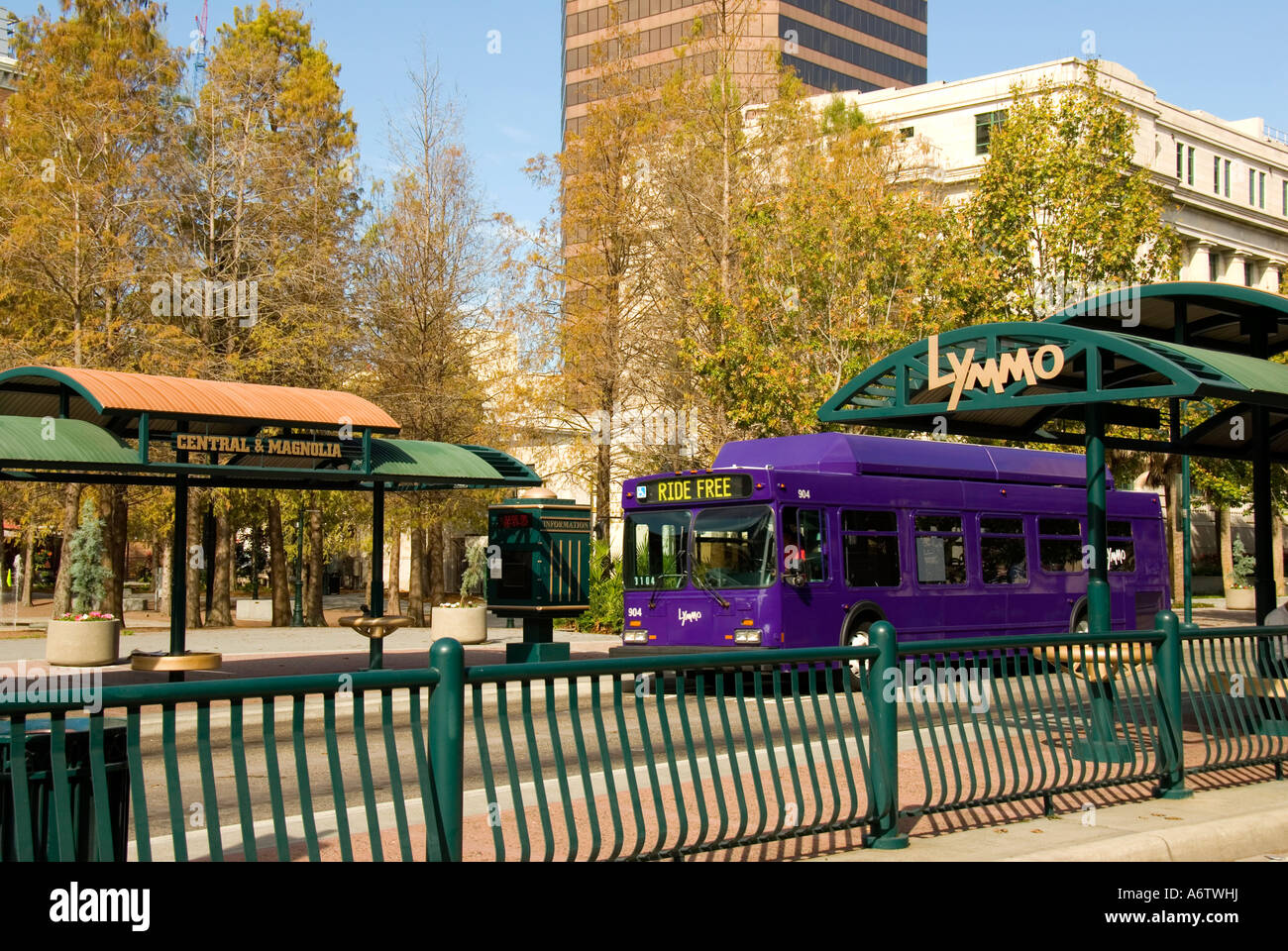 Orlando Florida fl downtown lynx fermata dell'autobus pubblico Foto Stock