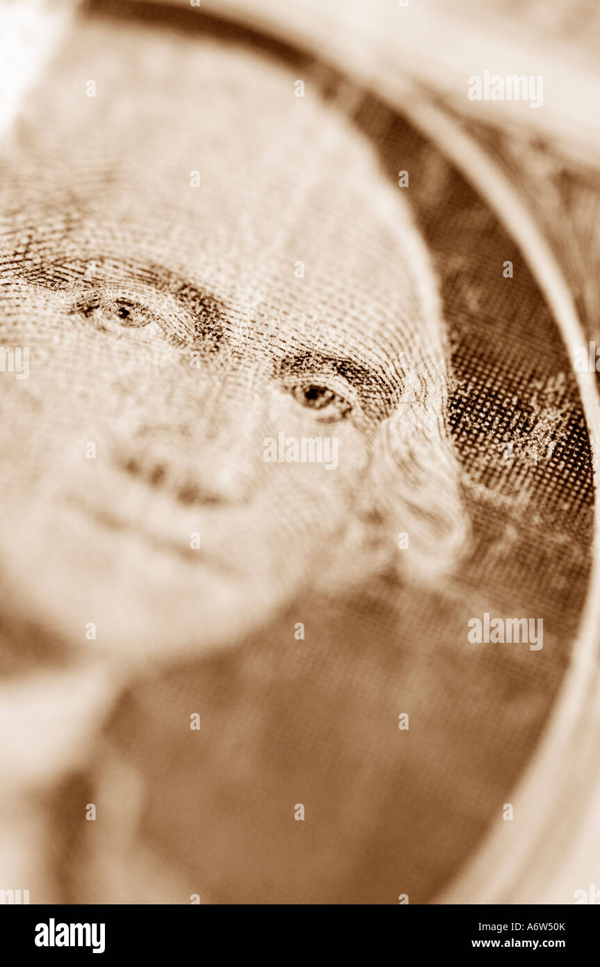 George Washington in un dollaro Foto Stock