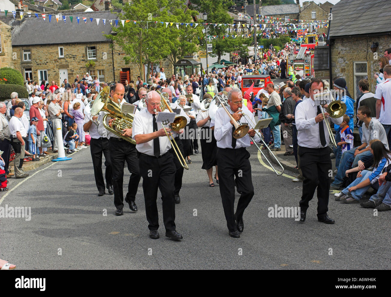 Village Band,brass band .il carnevale, Marching Foto Stock