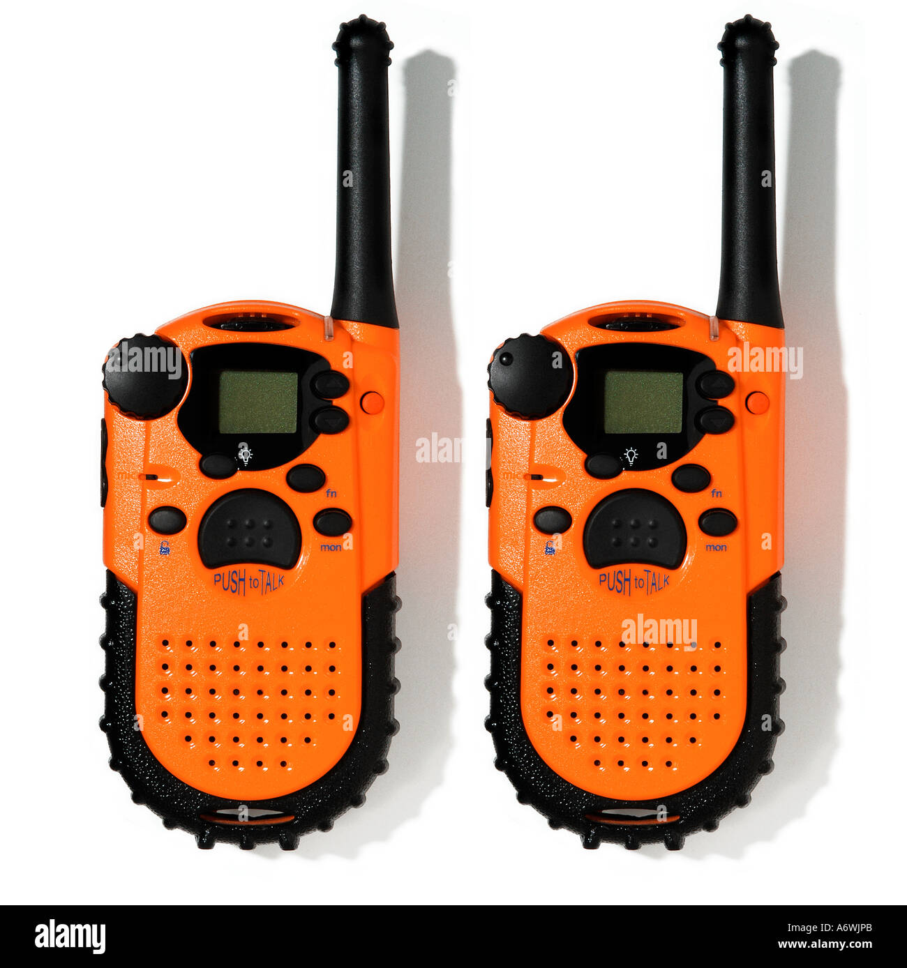 Orange Walkie-Talkies. Foto da Paddy McGuinness paddymcguinness Foto Stock