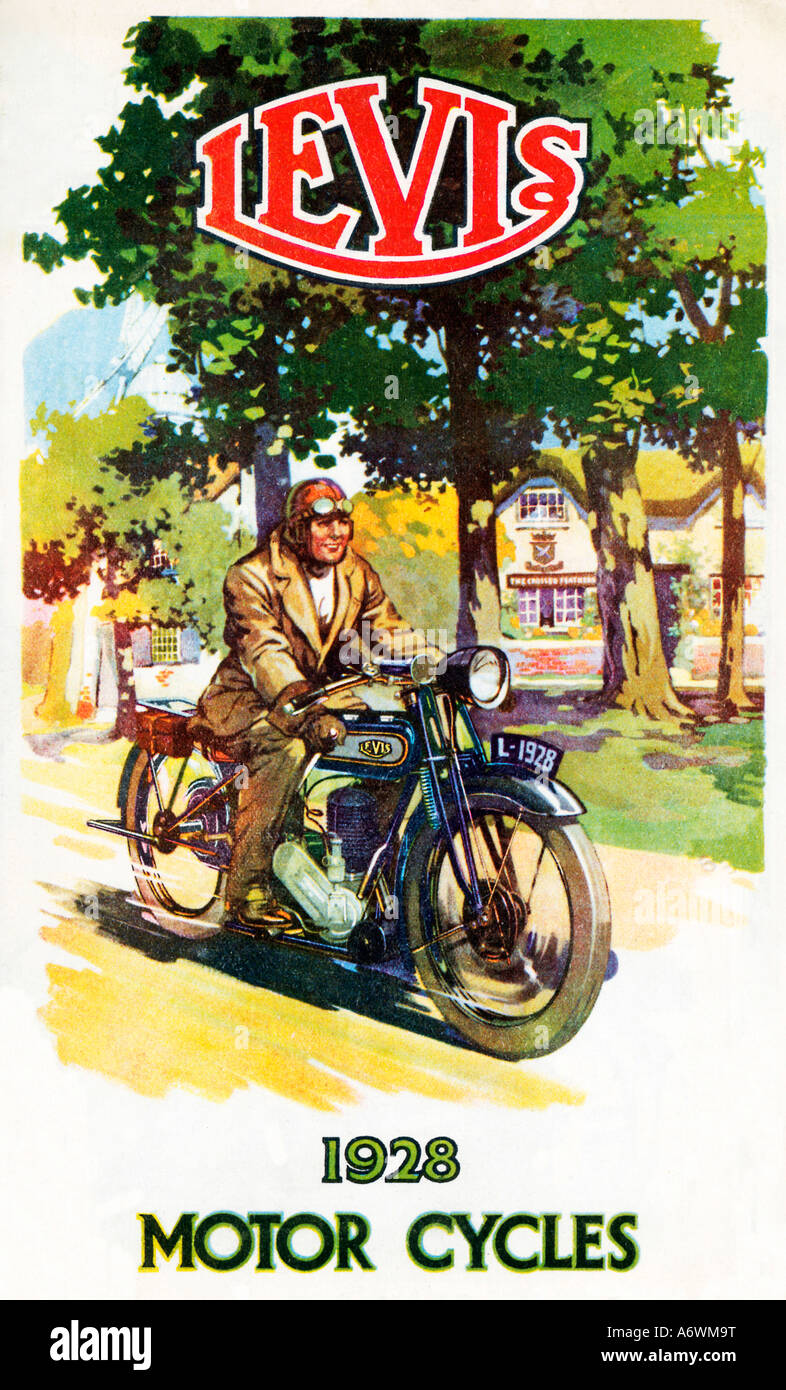 Levis cicli motore 1928 brochure per il British moto realizzato tra il 1911 e il 1940 da Butterfields di Birmingham Foto Stock