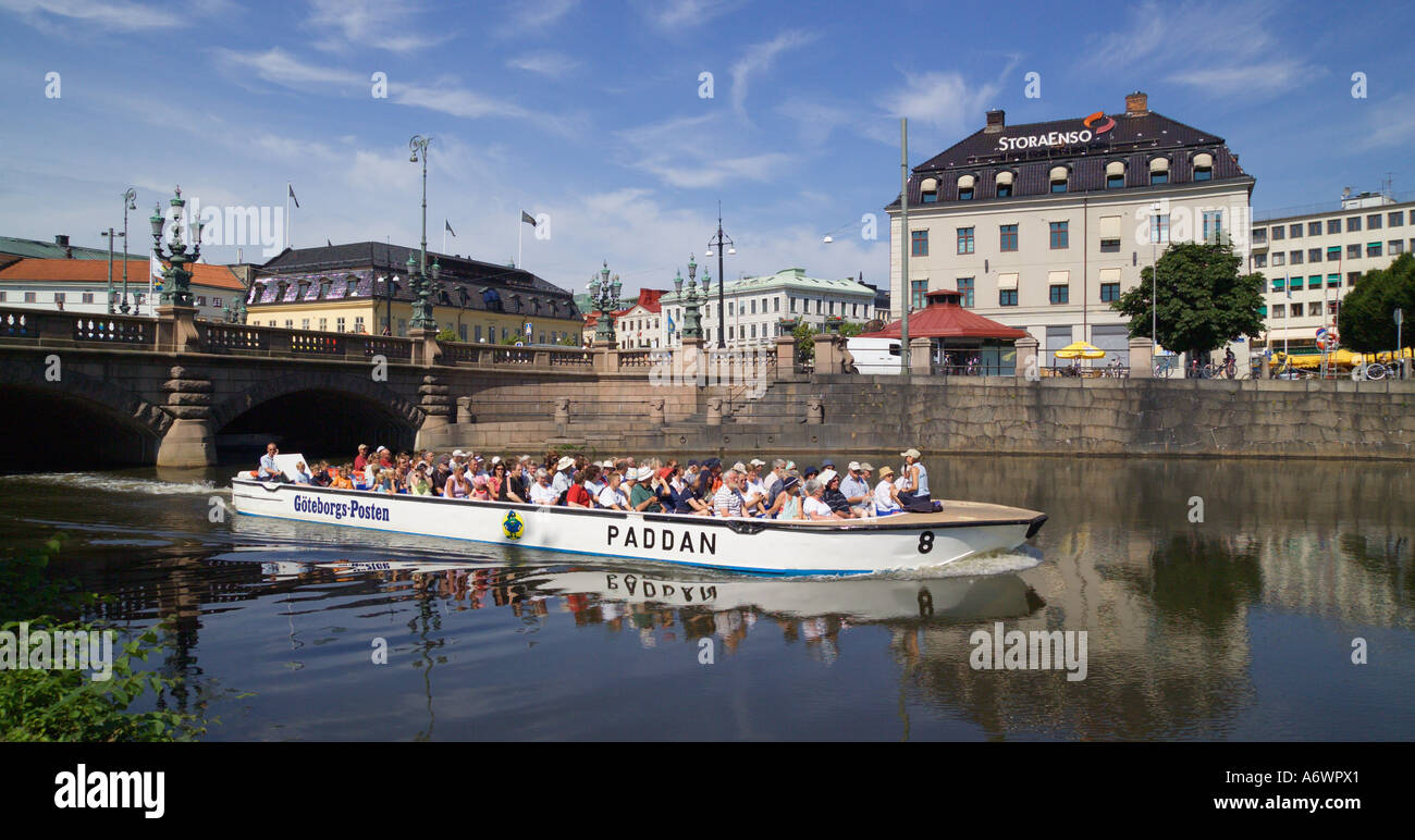 Canal gita in barca a Göteborg in Svezia Foto Stock