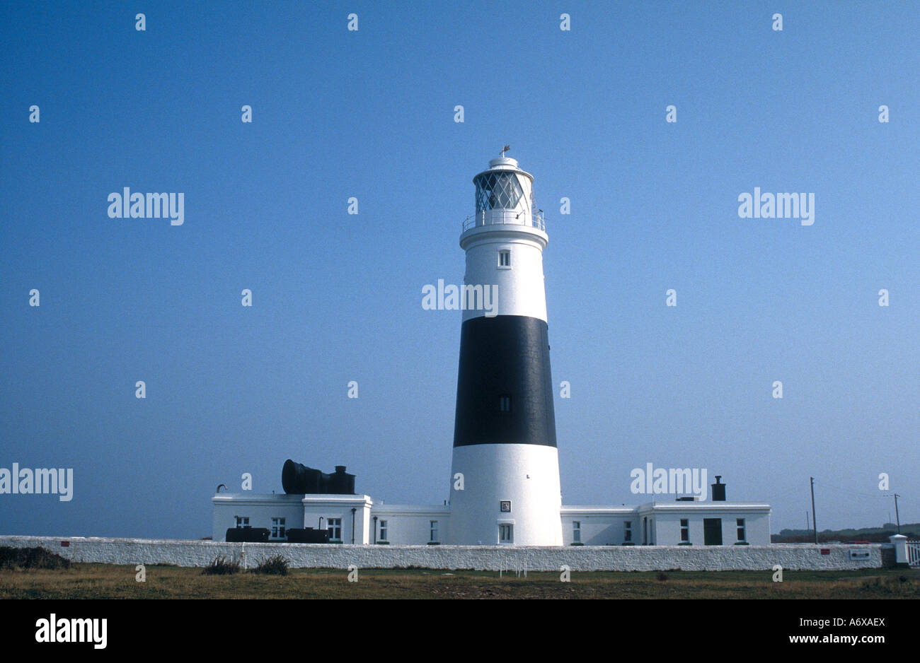 Faro Mannez Alderney Foto Stock