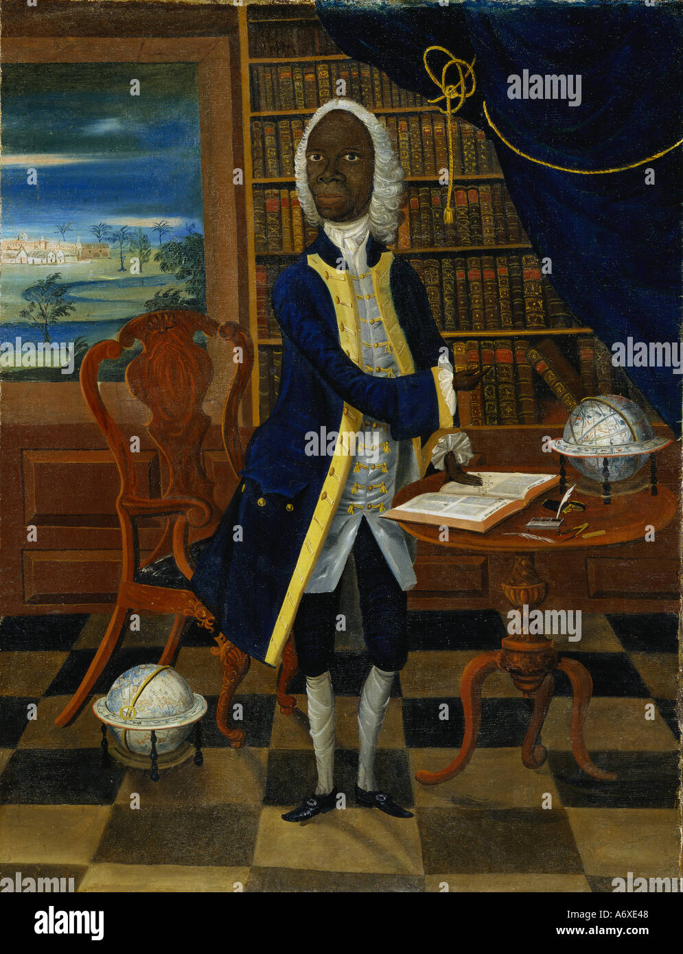 Francesco Williams. Il giamaicano matematico e poeta. Inghilterra, metà del XVIII secolo. Foto Stock