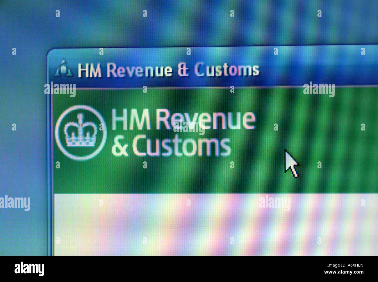 HM Revenue e sito web doganale Foto Stock