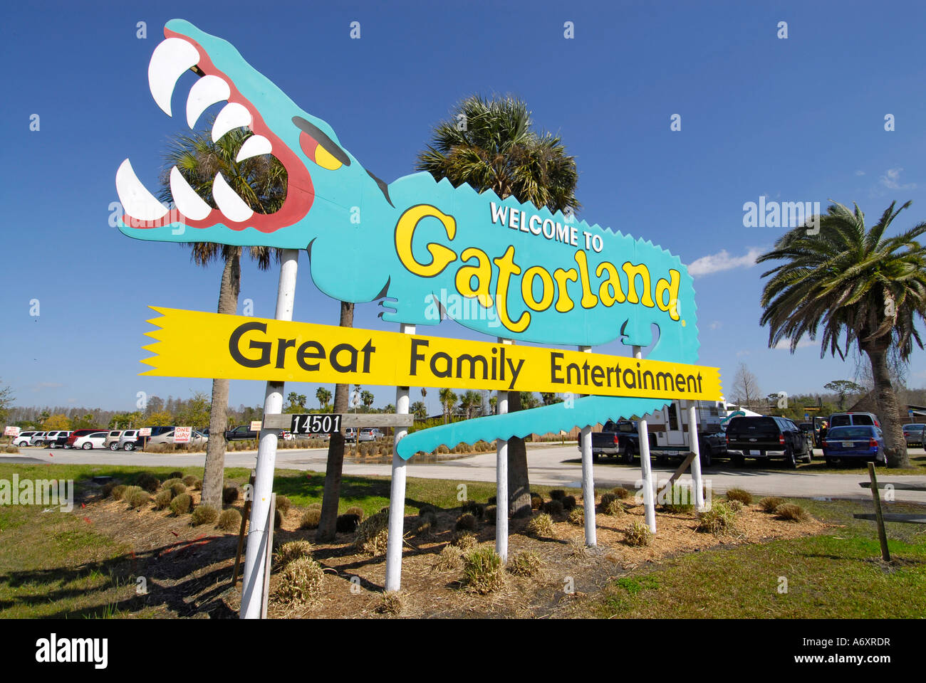 Gatorland in Kissimmee Orlando Disney Area del parco a tema ci Florida Foto Stock