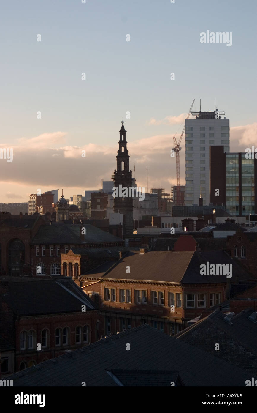 Leeds skyline guardando ad ovest da 'New York Street' Foto Stock