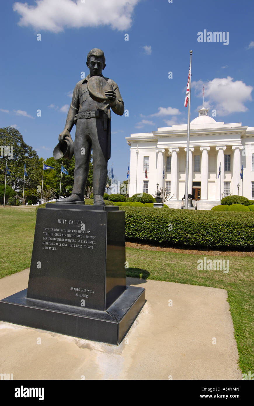 Memorial a tutte le applicazione della legge ufficiali di polizia nella storica città di Montgomery in Alabama al Foto Stock