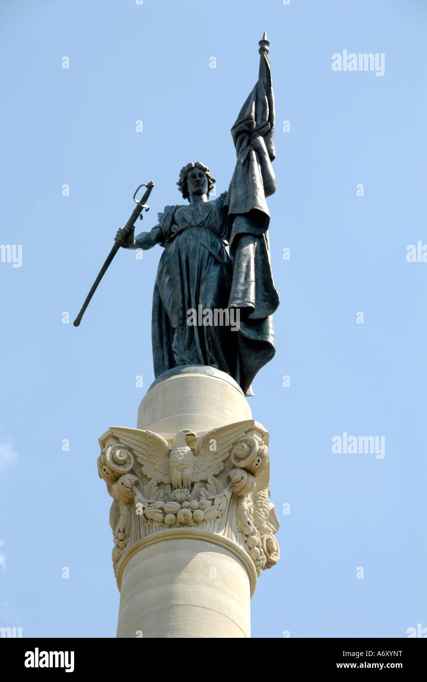 La guerra civile americana un monumento alla storica città capitale di Montgomery in Alabama al Foto Stock