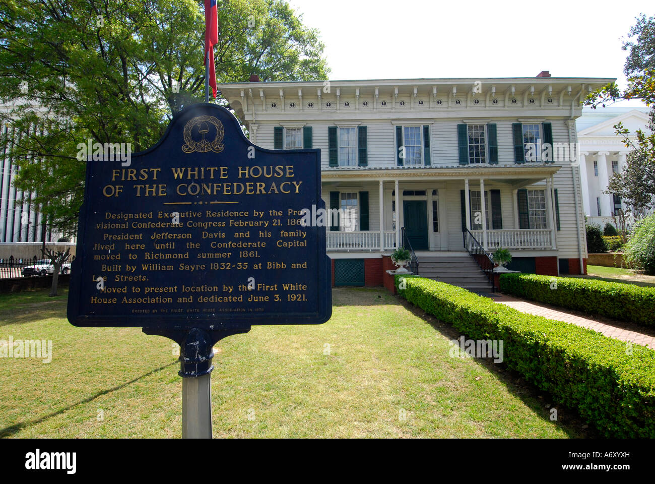 La prima casa bianca della Confederazione nella storica città di Montgomery in Alabama al Foto Stock