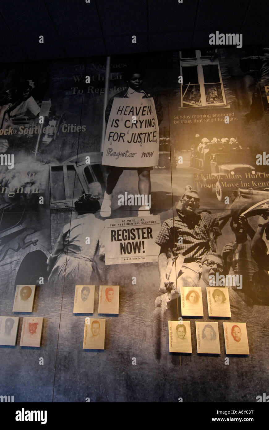 Interno del Diritti Civili Memorial Centre si trova nel centro storico della città di Montgomery in Alabama al Foto Stock