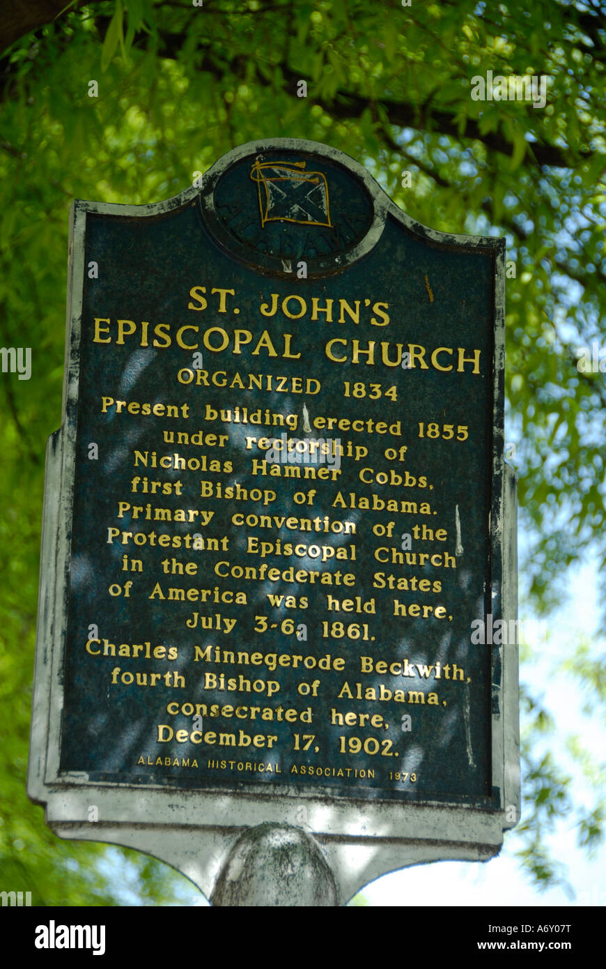 St Johns chiesa episcopale fondata nel 1834 nella storica città di Montgomery in Alabama al Foto Stock