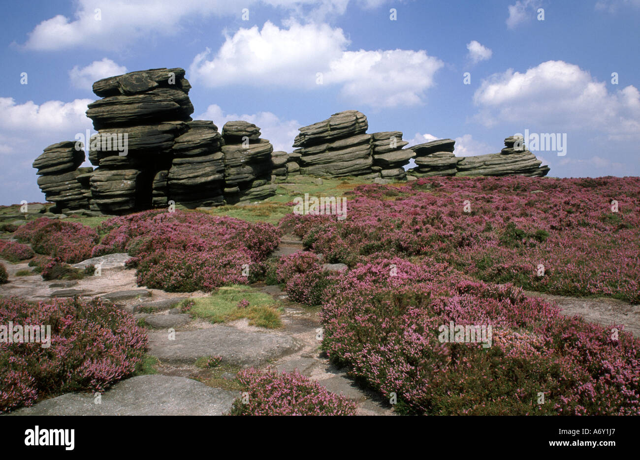 Le pietre della ruota. DERWENT bordo. DERWENT MOOR. Parco nazionale di Peak District. DERBYSHIRE. In Inghilterra. Regno Unito Foto Stock