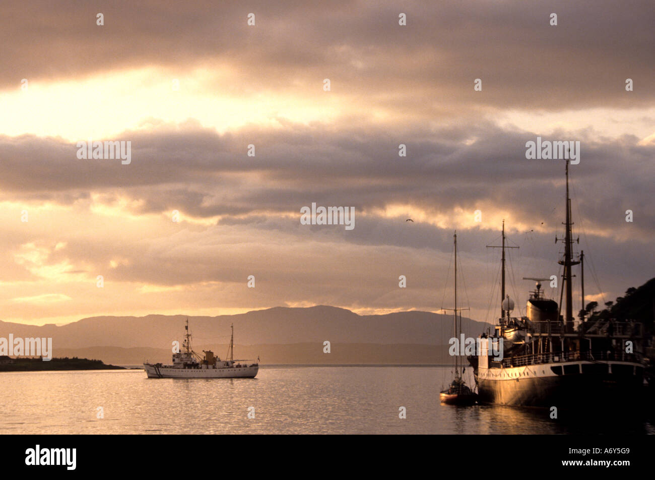 Oban Argyll and Bute Scozia scozzese porta al tramonto Foto Stock