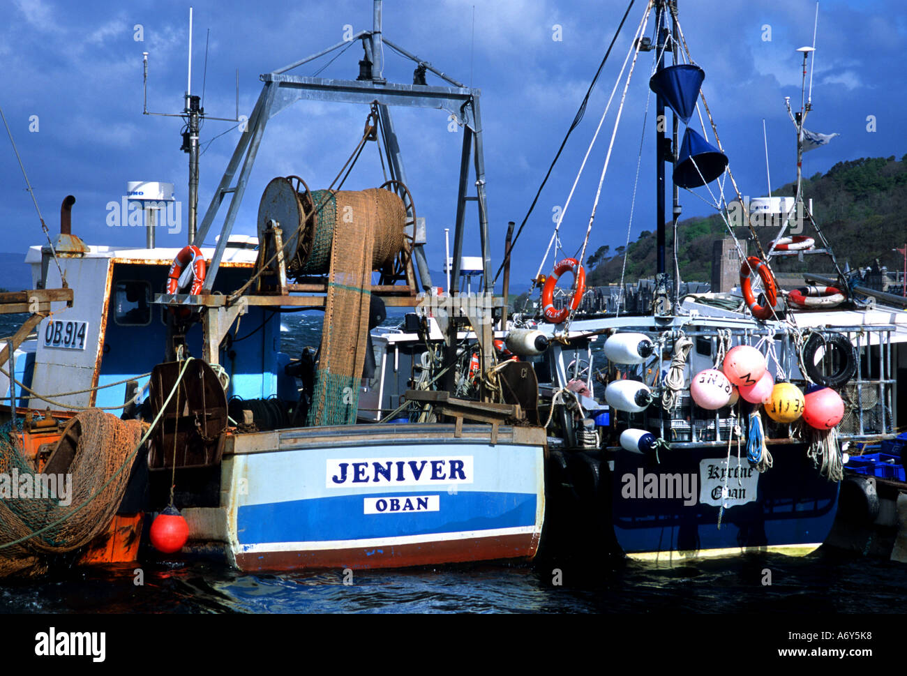 Campbeltown porto di pesca della Scozia pescatore di pesce Foto Stock