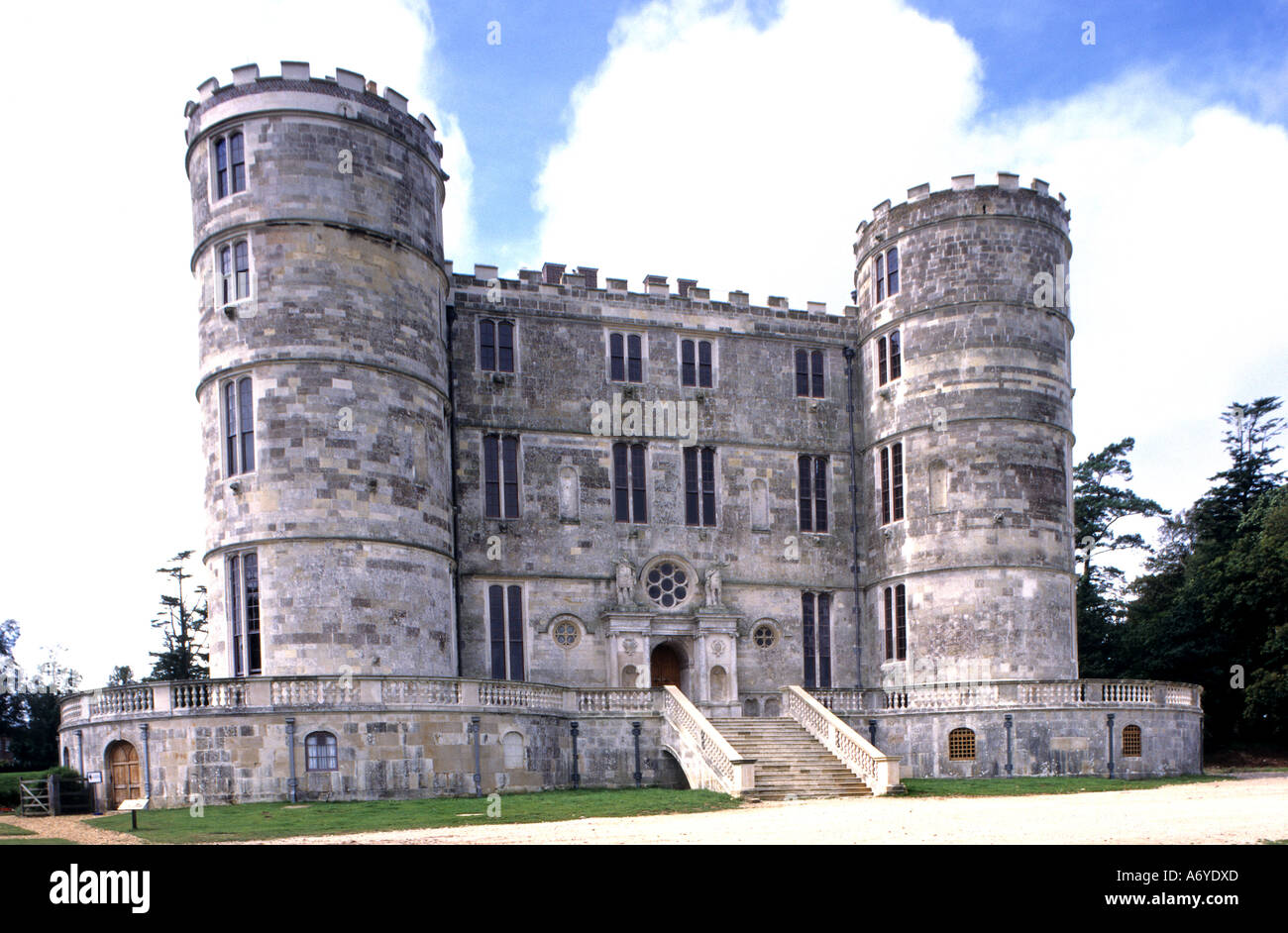 Lulworth Castle Dorset Inghilterra roccaforte dei cavalieri Foto Stock