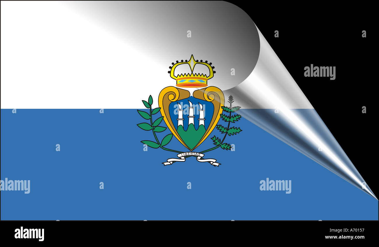 Italia San Marino bandiera di San Marino Foto Stock