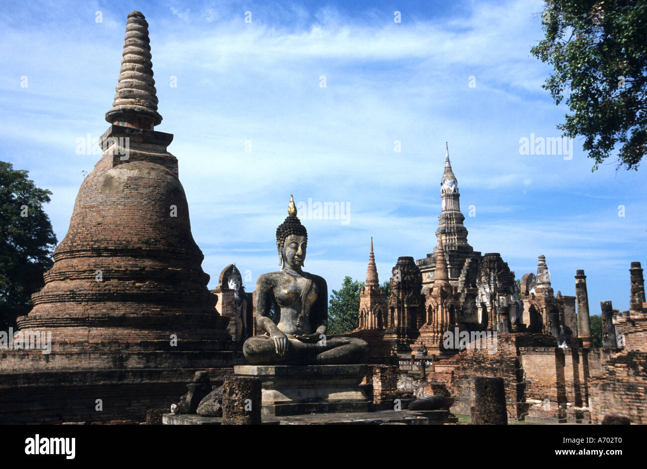 Sukhothai Parco Storico della Thailandia Tempio del Buddha Foto Stock