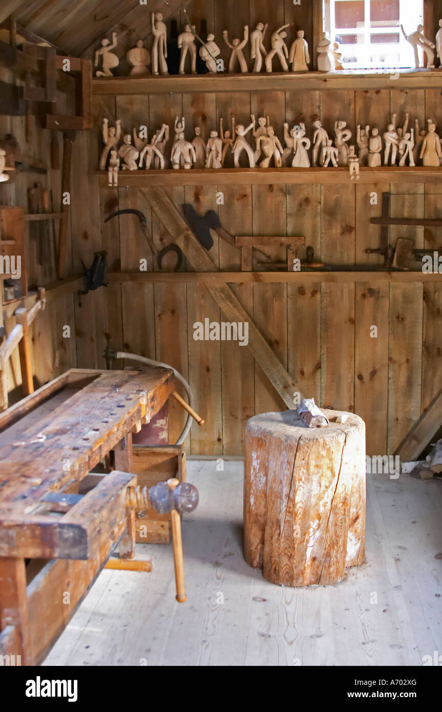 La carpenteria capannone in cui Emil è stato bloccato in quando è stato punito. 'Snickarboa' alla posizione originale in cui Astrid Lindgren's st Foto Stock