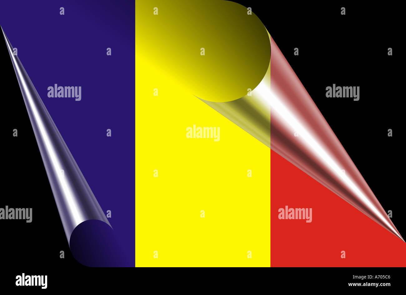 Bandiera della Romania di Romania Foto Stock